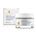 Crema Viso Illuminante, Collagene e peptidi 50ml | Beads Gialle e Verdi, Vitamina C, Vitamina E, Collagene, Burro di Karité, Peptidi, Ceramidi NP, Idratante Anti-Età