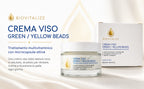 Crema Viso Illuminante, Collagene e peptidi 50ml | Beads Gialle e Verdi, Vitamina C, Vitamina E, Collagene, Burro di Karité, Peptidi, Ceramidi NP, Idratante Anti-Età
