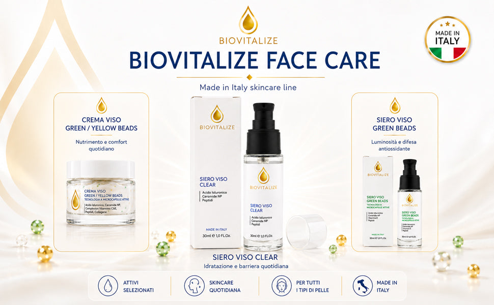 Siero Viso Rimpolpante con Acido Ialuronico Puro, Peptidi e Ceramidi NP - Trattamento Anti-Età Idratante Profondo per Viso e Decollo - Effetto Tonicizzante
