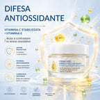 Crema Viso Illuminante, Collagene e peptidi 50ml | Beads Gialle e Verdi, Vitamina C, Vitamina E, Collagene, Burro di Karité, Peptidi, Ceramidi NP, Idratante Anti-Età