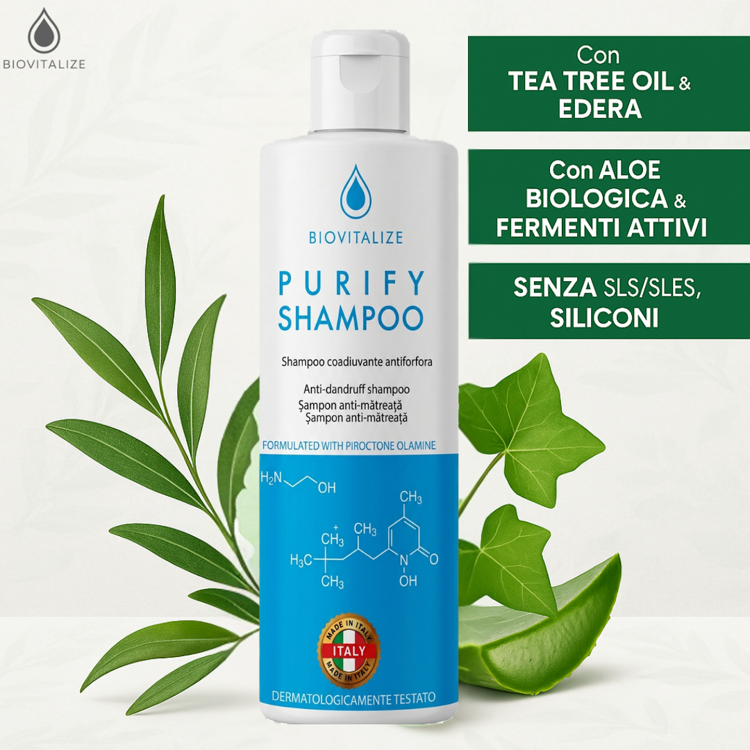 Shampoo Lotion Antiforfora Delicato con Tea Tree Oil ed Edera - Made in Italy - 200 ml