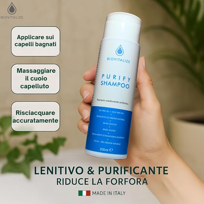 Shampoo Lotion Antiforfora Delicato con Tea Tree Oil ed Edera - Made in Italy