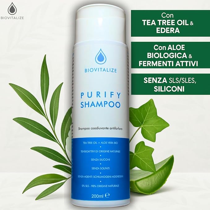 Shampoo Lotion Antiforfora Delicato con Tea Tree Oil ed Edera - Made in Italy