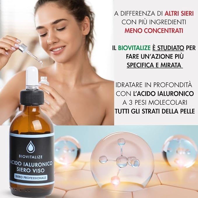BIOVITALIZE Siero Viso Acido Ialuronico professionale per pelli sensibili