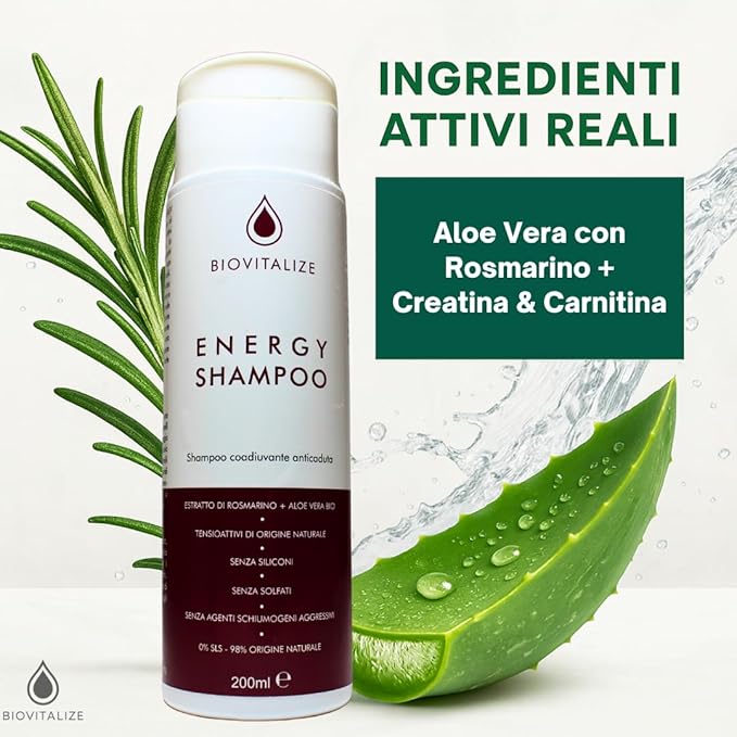 Shampoo Lotion Anticaduta con Aloe Biologica e Rosmarino