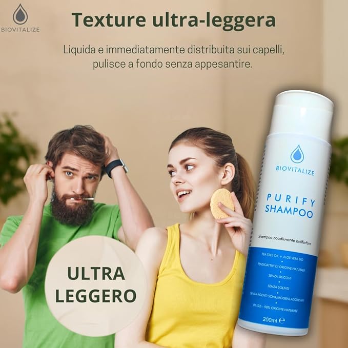 Shampoo Lotion Antiforfora Delicato con Tea Tree Oil ed Edera - Made in Italy