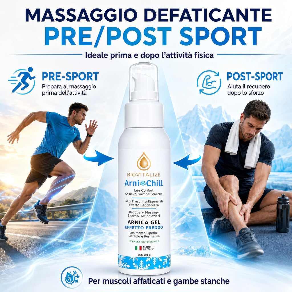 Arnica Gel Extra Forte 100ml - Formula Attiva Made in Italy con Menta, Arancio e Rosmarino - Effetto Freddo Intenso per Massaggio Muscolare, Articolazioni e Sollievo Rapido Post Sport