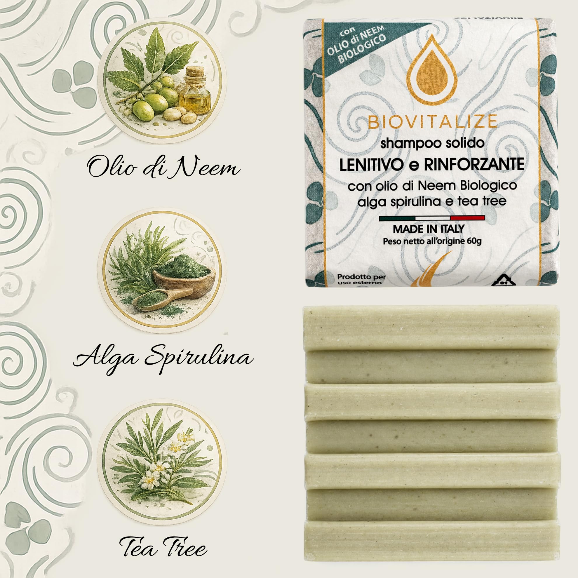 Shampoo Solido Lenitivo Rinforzante Antiforfora