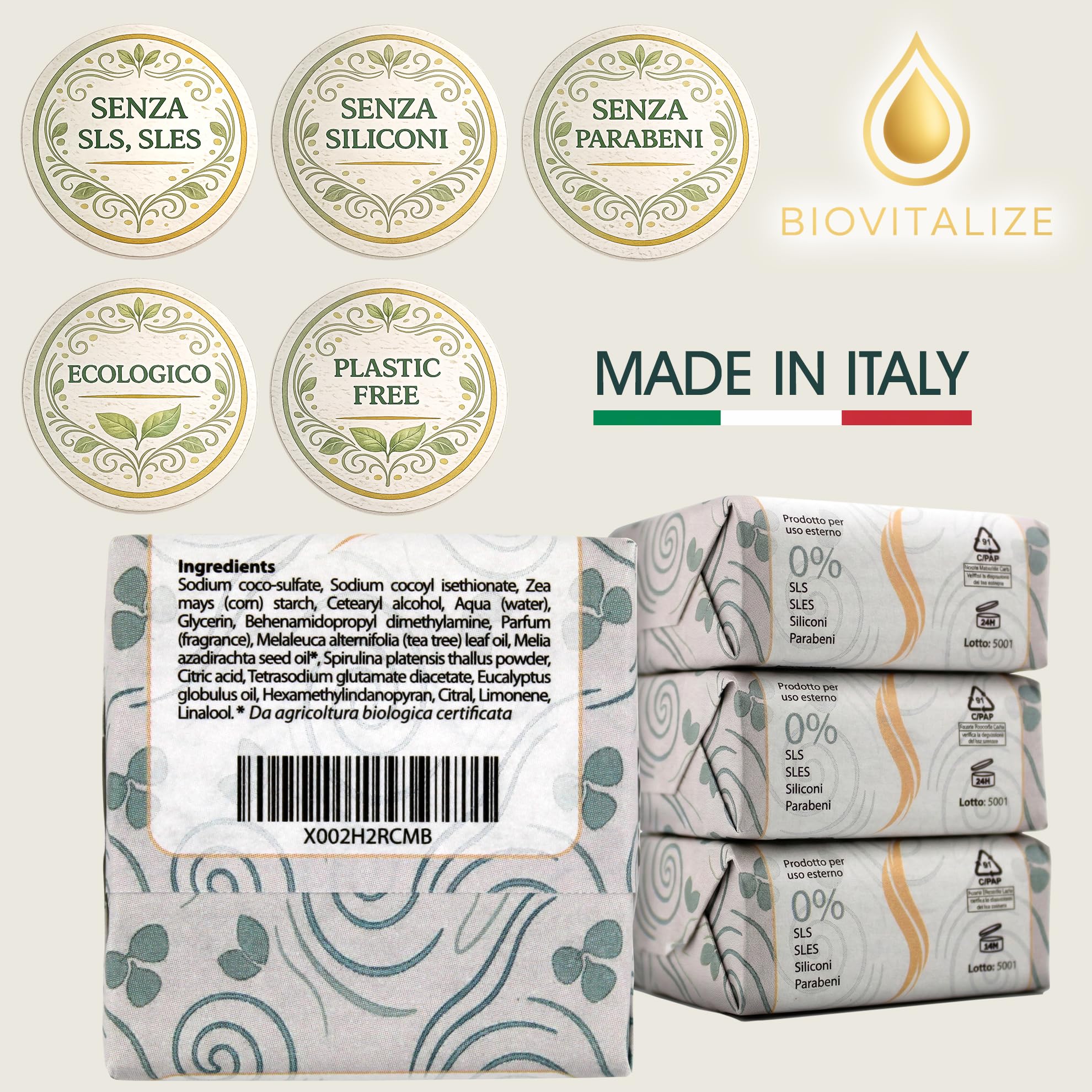 Shampoo Solido Lenitivo Rinforzante Antiforfora