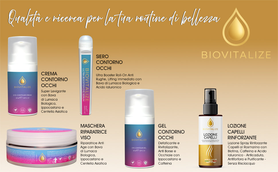 Siero Concentrato Occhi Ultra Booster Roll-On con Acido Ialuronico e Bava di Lumaca Biologica