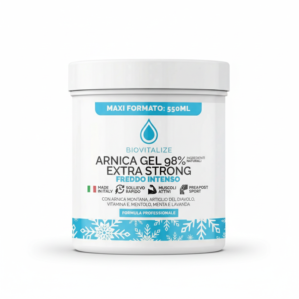 Biovitalize Arnica Gel 98% Effetto freddo sollievo muscolare Made in Italy 550ml