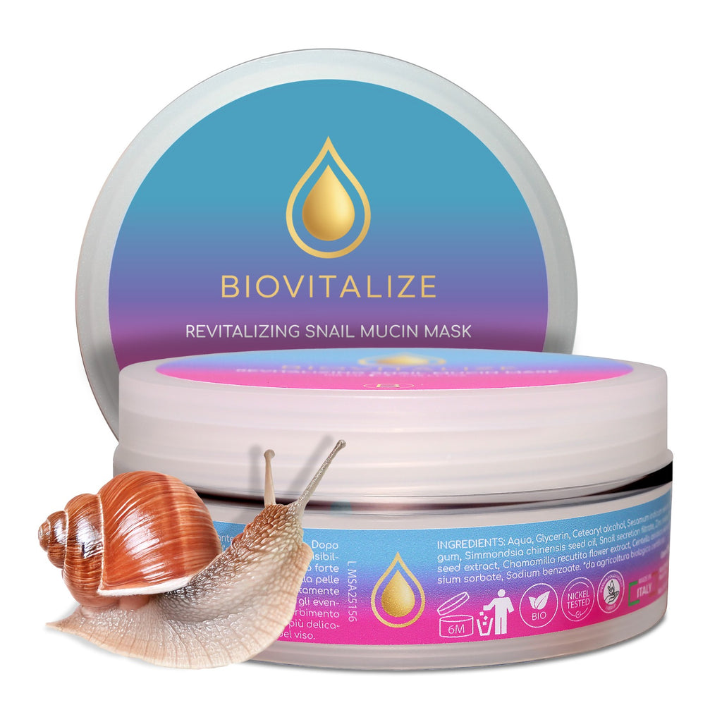 Maschera Viso Riparatrice Anti Età con Bava di Lumaca Biologica