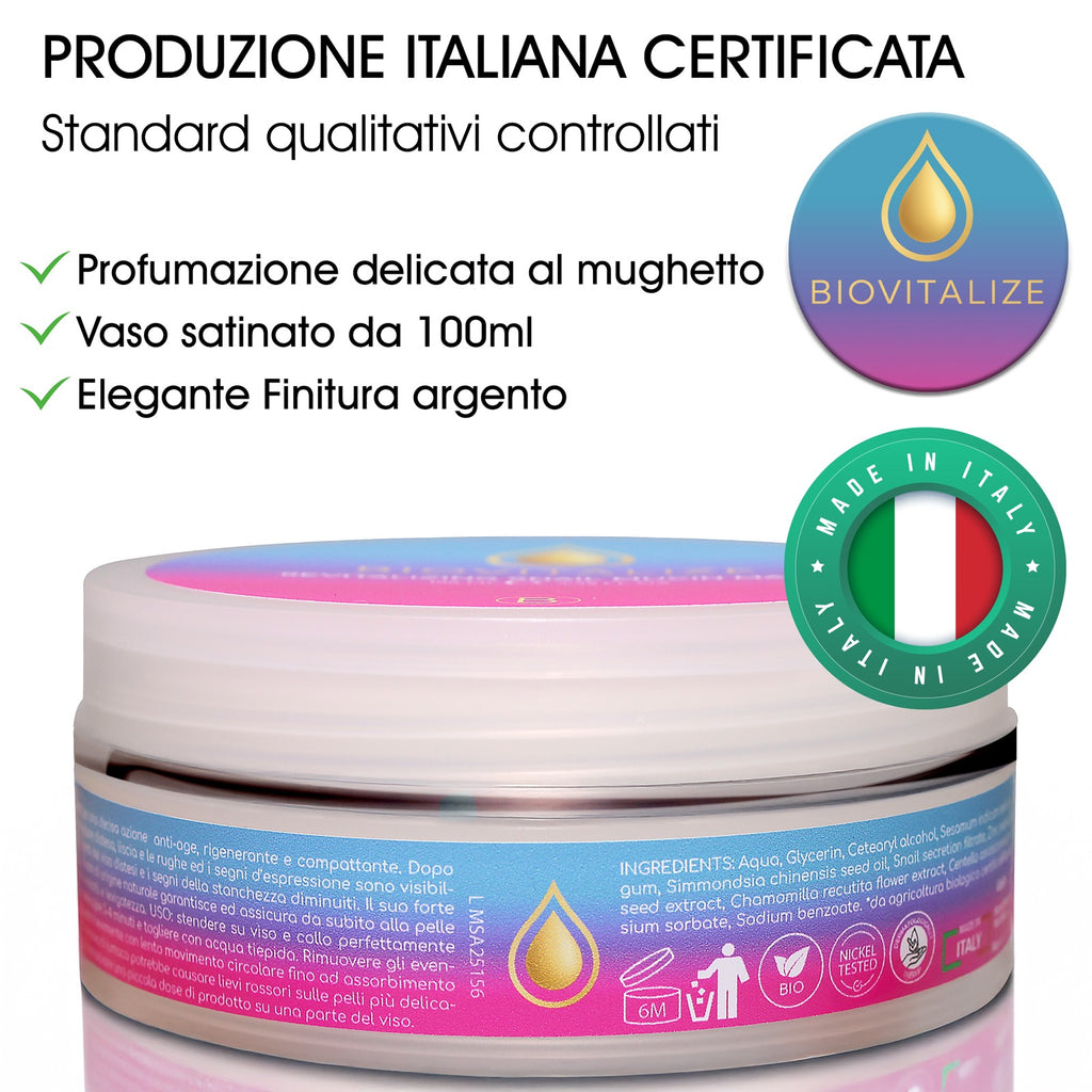 Maschera Viso Riparatrice Anti Età con Bava di Lumaca Biologica