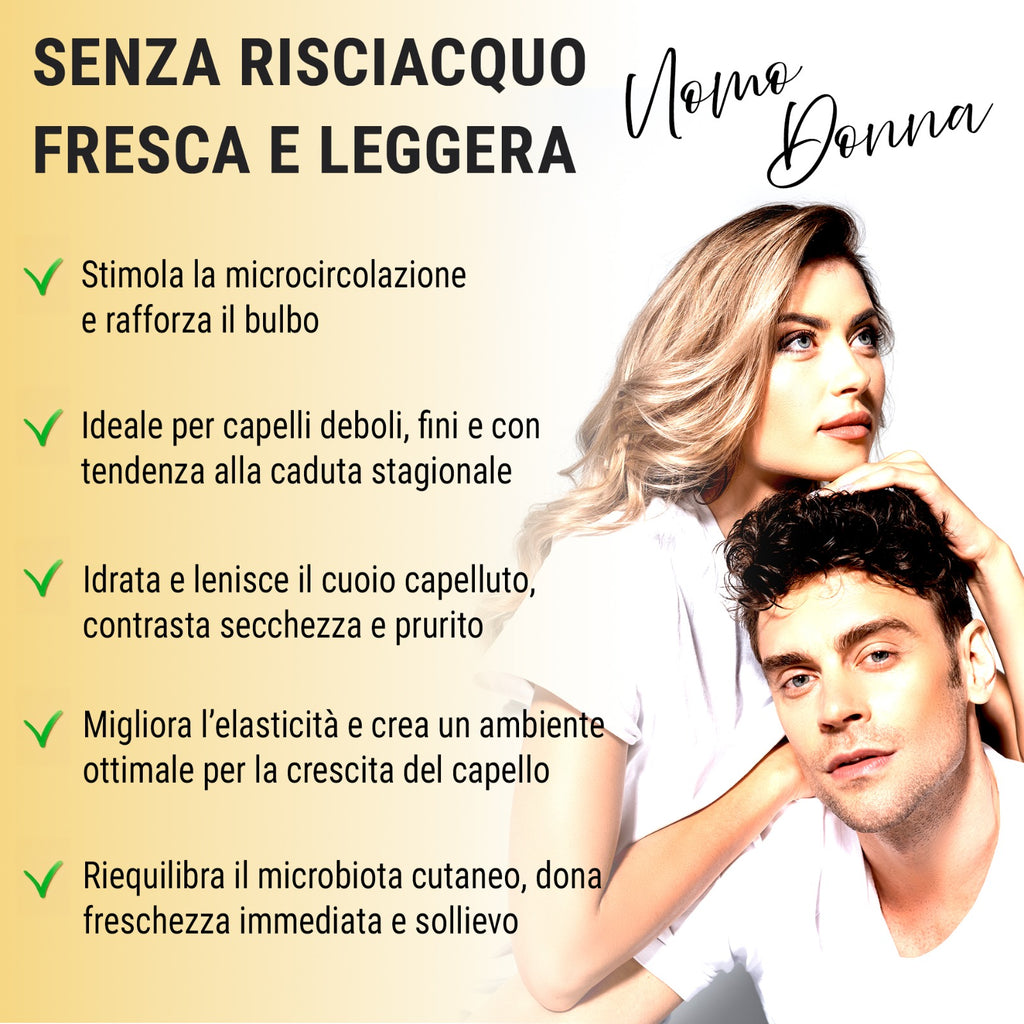 N. 2 x Lozione Capelli al Rosmarino con Biotina, Caffeina, Acido Ialuronico