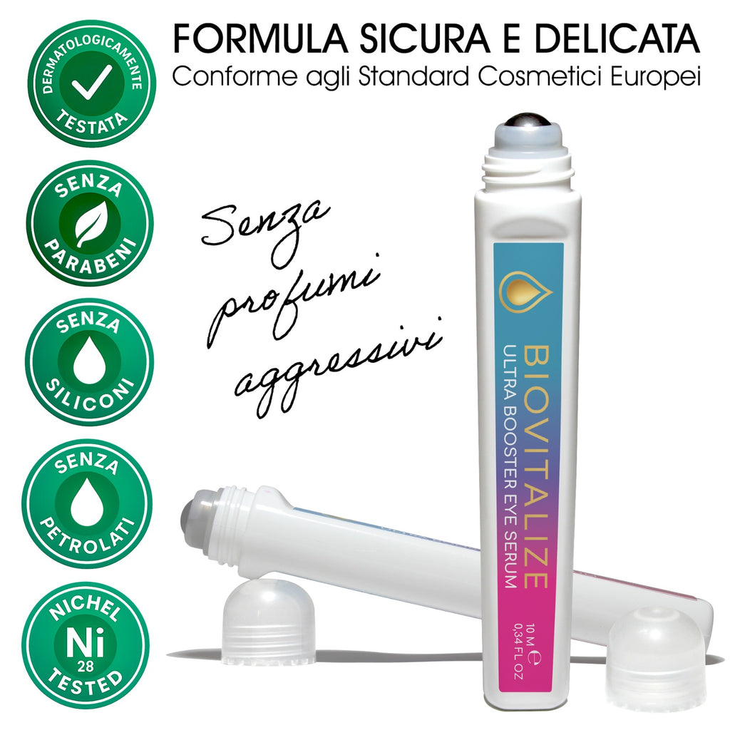 Siero Concentrato Occhi Ultra Booster Roll-On con Acido Ialuronico e Bava di Lumaca Biologica
