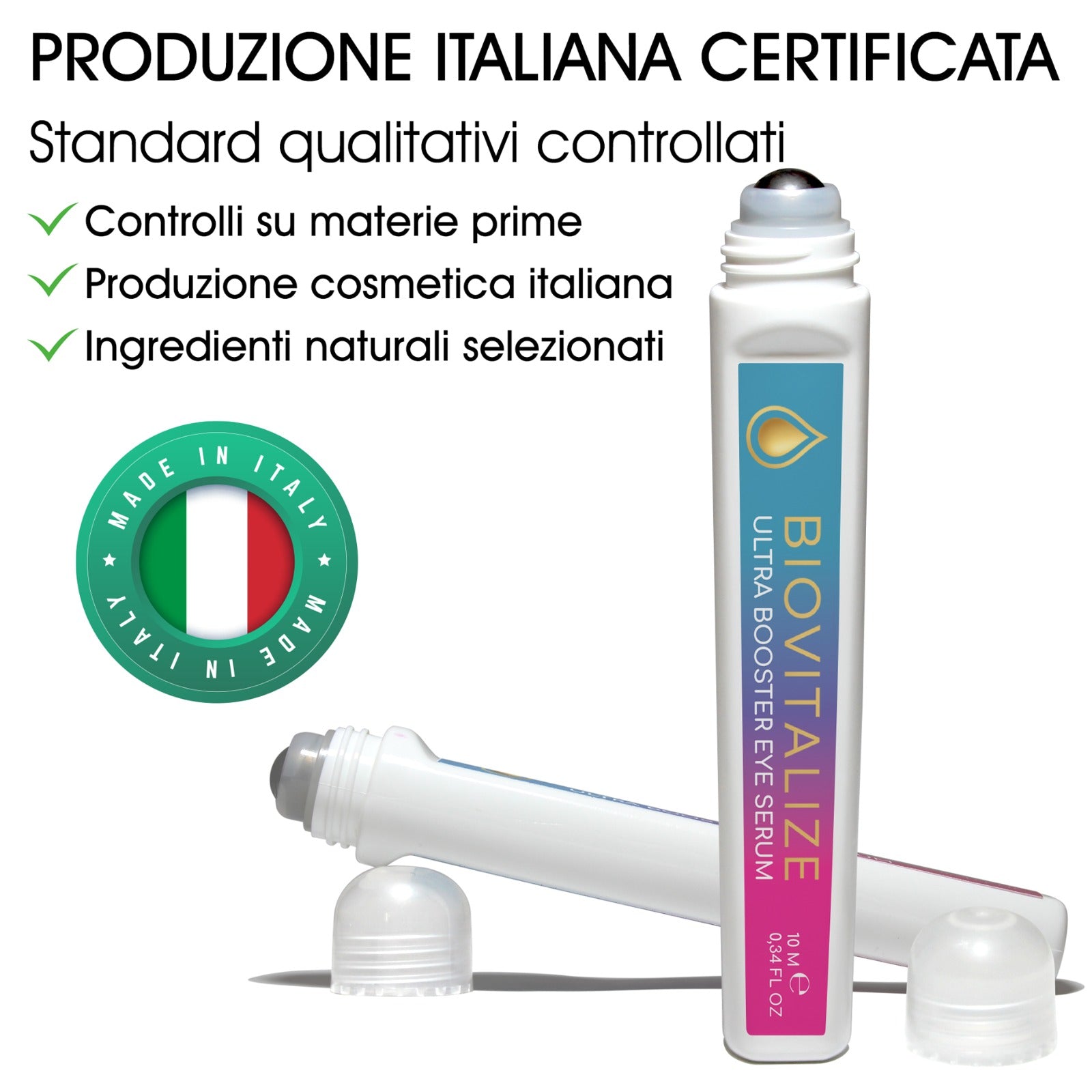 Siero Concentrato Occhi Ultra Booster Roll-On con Acido Ialuronico e Bava di Lumaca Biologica