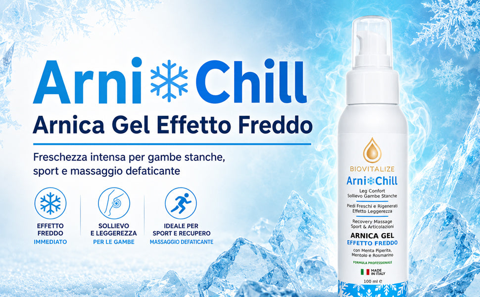 Arnica Gel Extra Forte 100ml - Formula Attiva Made in Italy con Menta, Arancio e Rosmarino - Effetto Freddo Intenso per Massaggio Muscolare, Articolazioni e Sollievo Rapido Post Sport