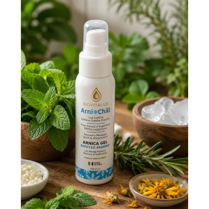 Arnica Gel Extra Forte 100ml - Formula Attiva Made in Italy con Menta, Arancio e Rosmarino - Effetto Freddo Intenso per Massaggio Muscolare, Articolazioni e Sollievo Rapido Post Sport